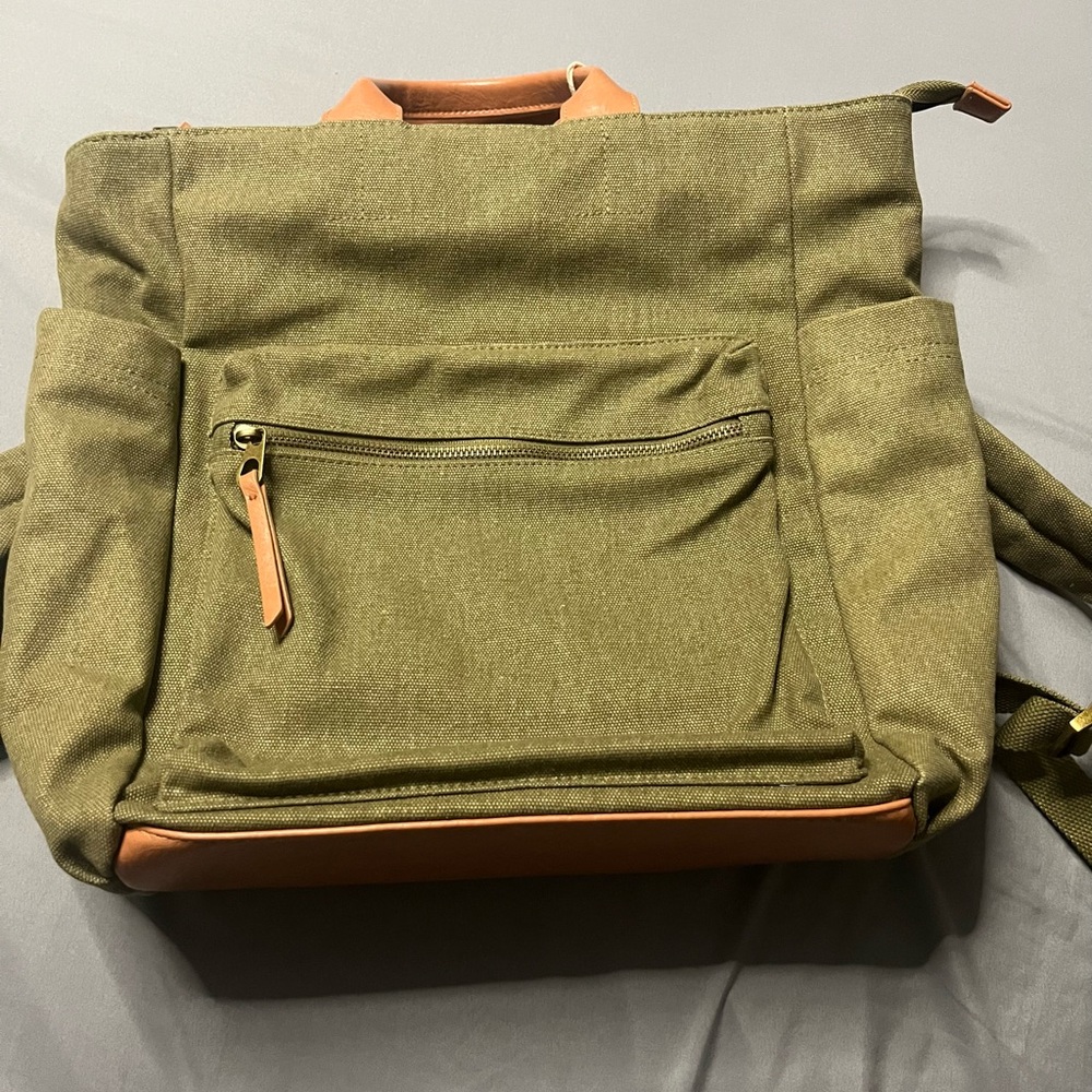 Universal Thread Green and Tan Backpack with Rugged Design